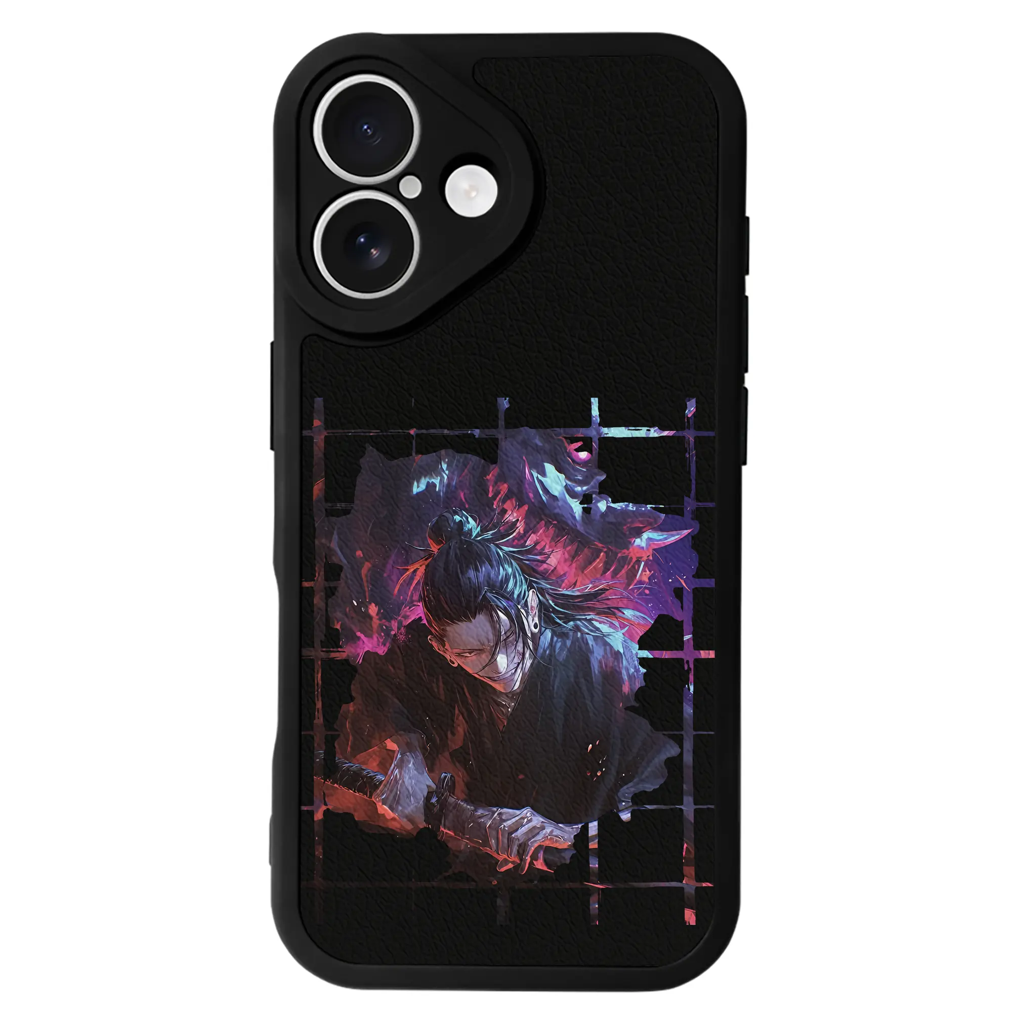 呪術廻戦 グッズ,夏油 傑 - IPhone 16シリーズ対応 ・ シリコンスマホケース ・ レザー調 ・ 高精度フィット ・ 耐衝撃 ・ ワイヤレス充電対応 ・ 精密カット